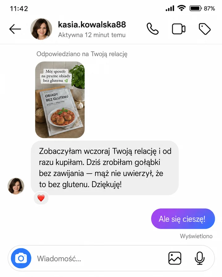 Wiadomość na Instagramie